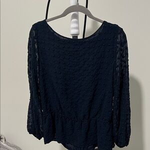 Waverly Grey Elegant Navy Blue Women's Top